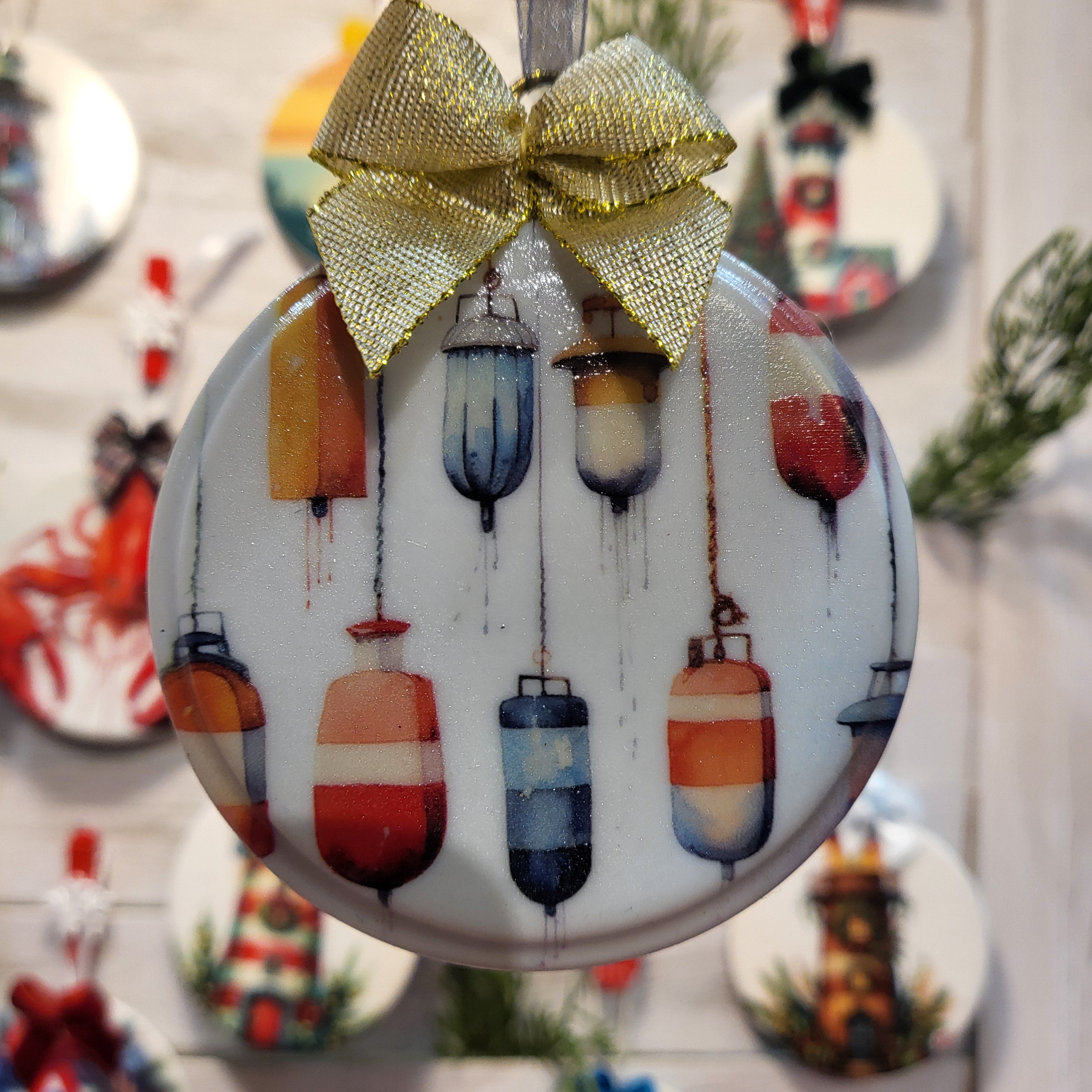 Buoys on Ceramic Art Ornament