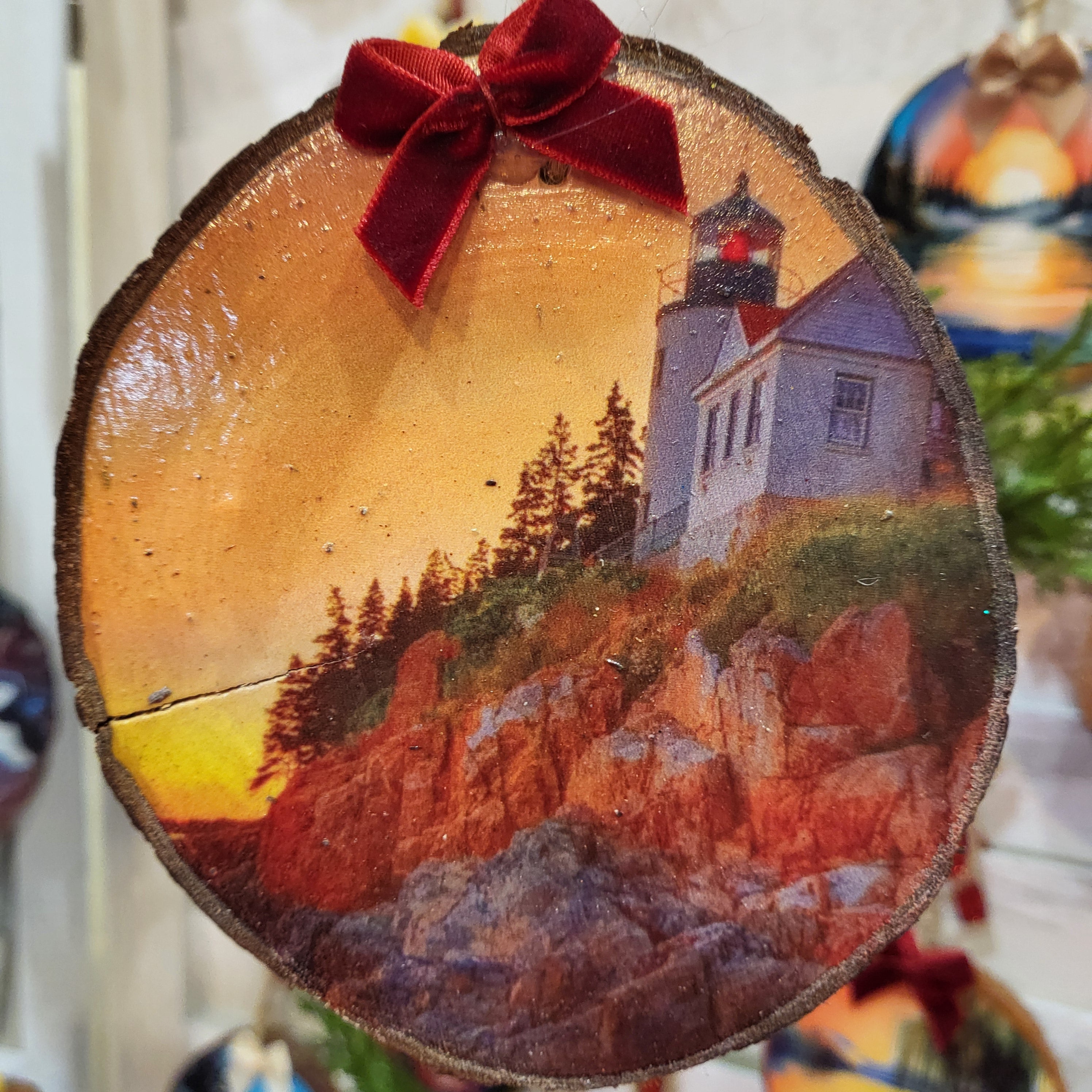 Bass Harbor Lighthouse Woodsie Ornament