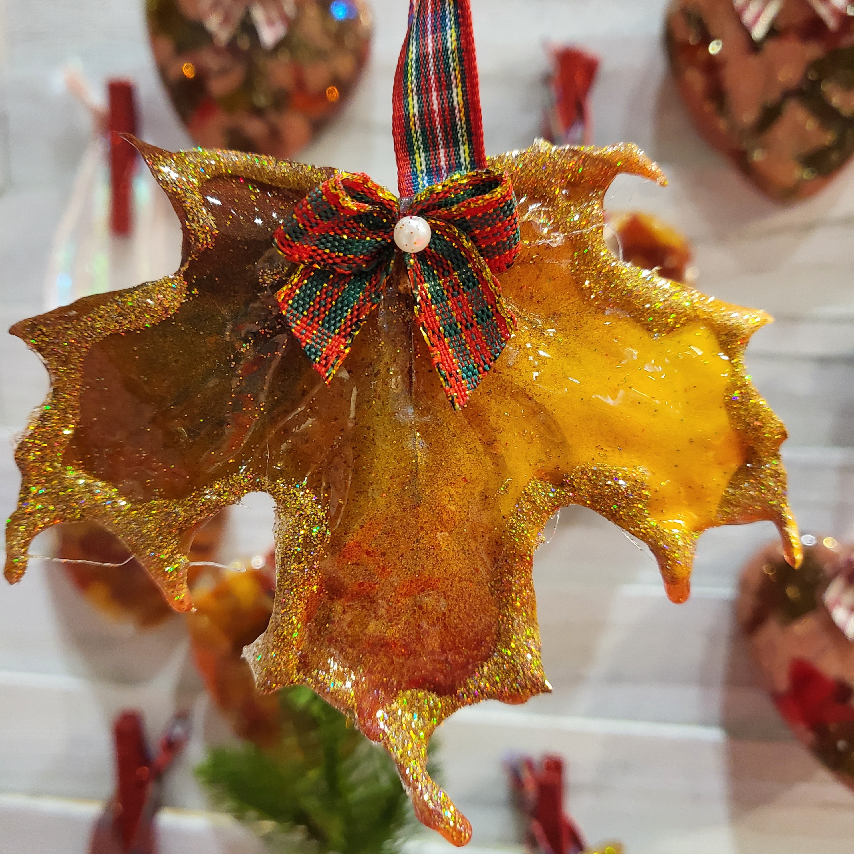 Maple Leaf Resin Ornament
