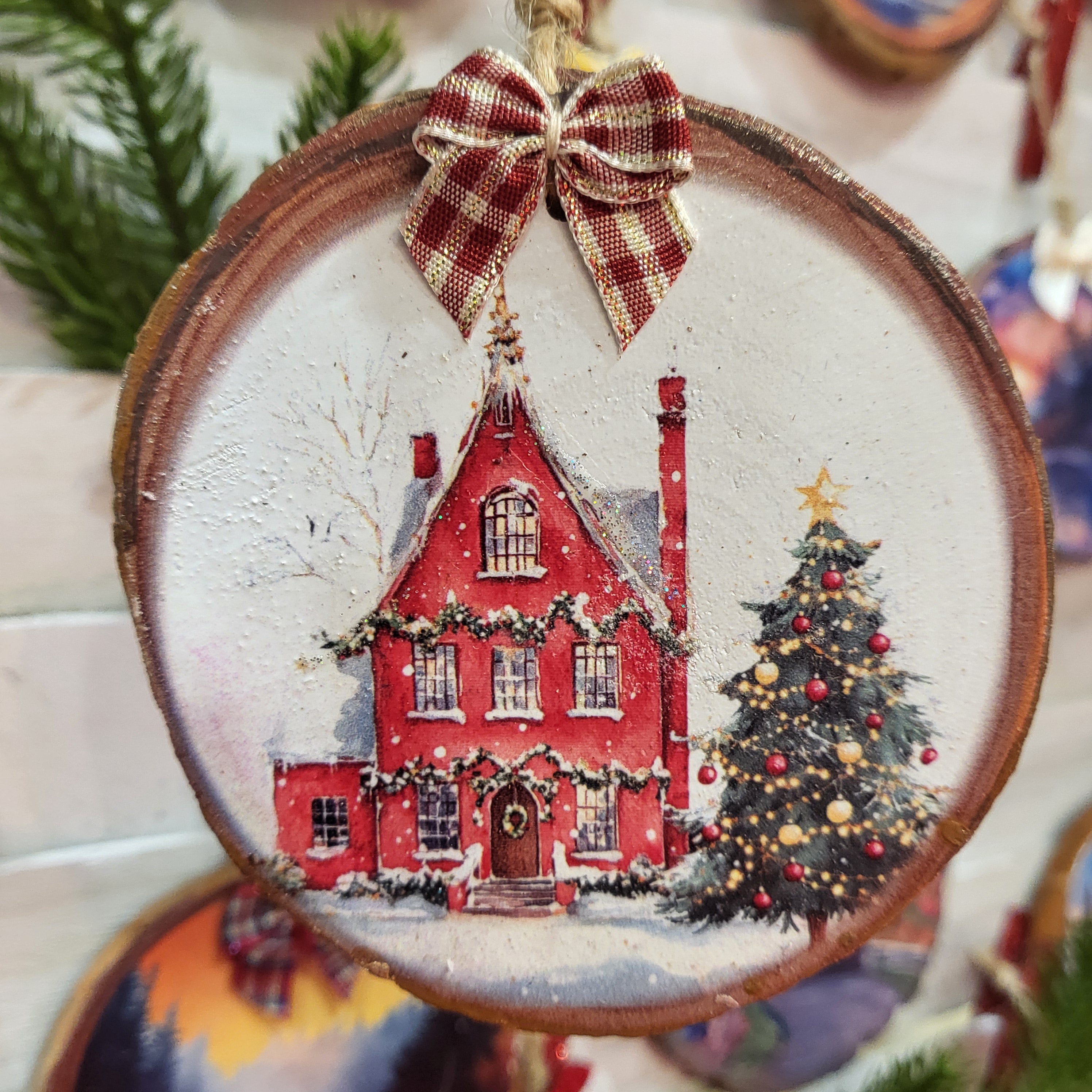 Winter Home Woodsie Art Ornament