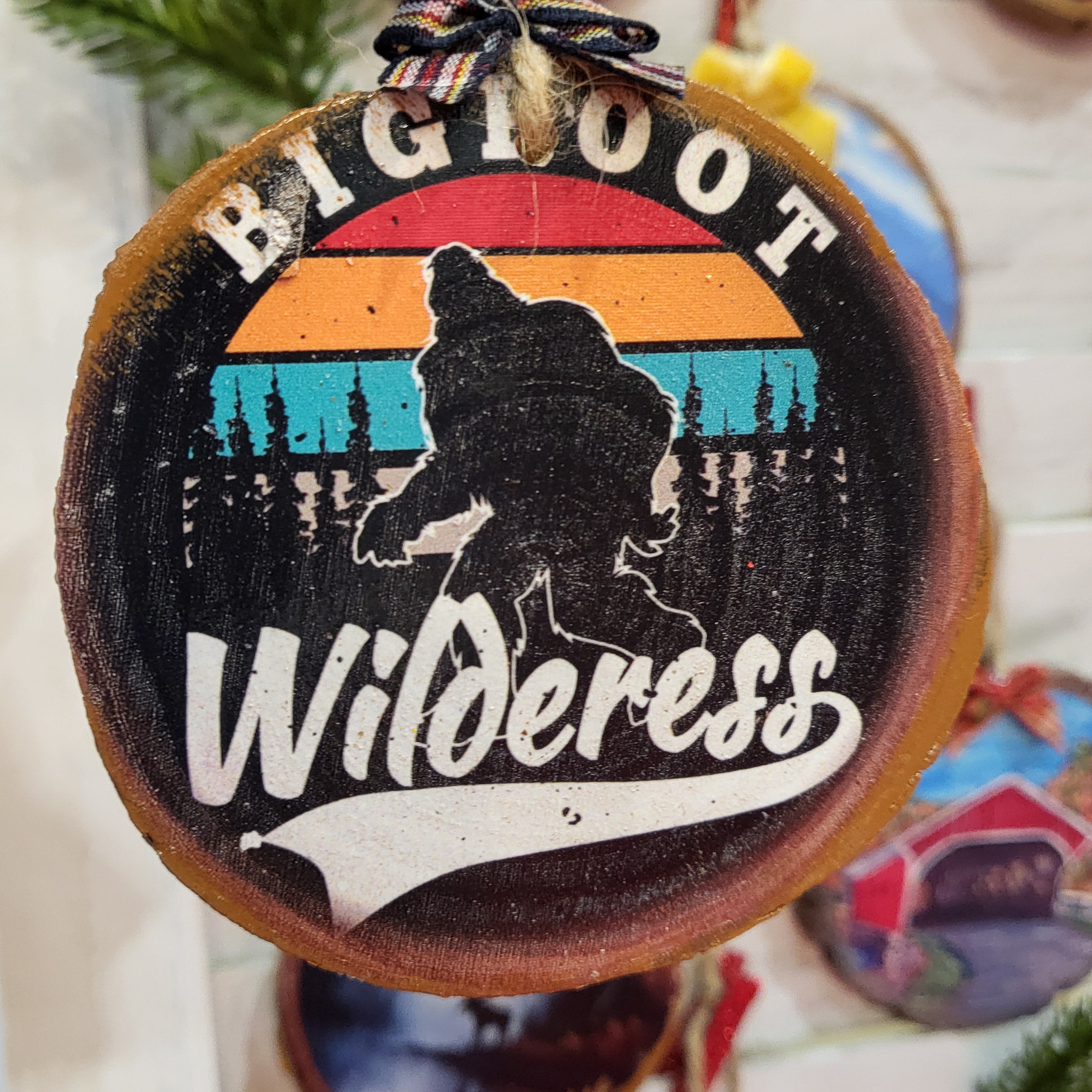 Sasquatch Bigfoot Wilderness Woodsie Art Ornament