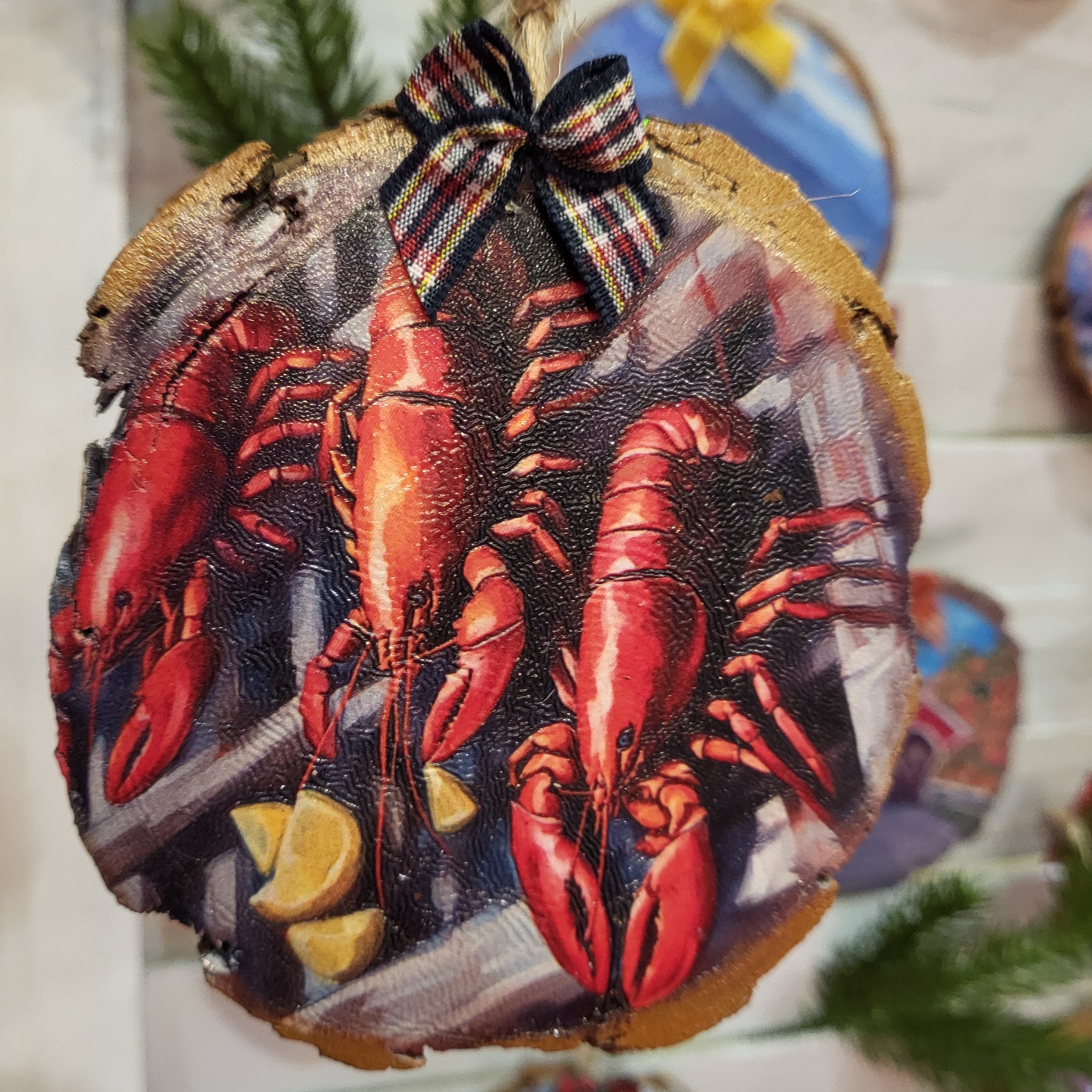 Lobster Woodsie Art Ornament