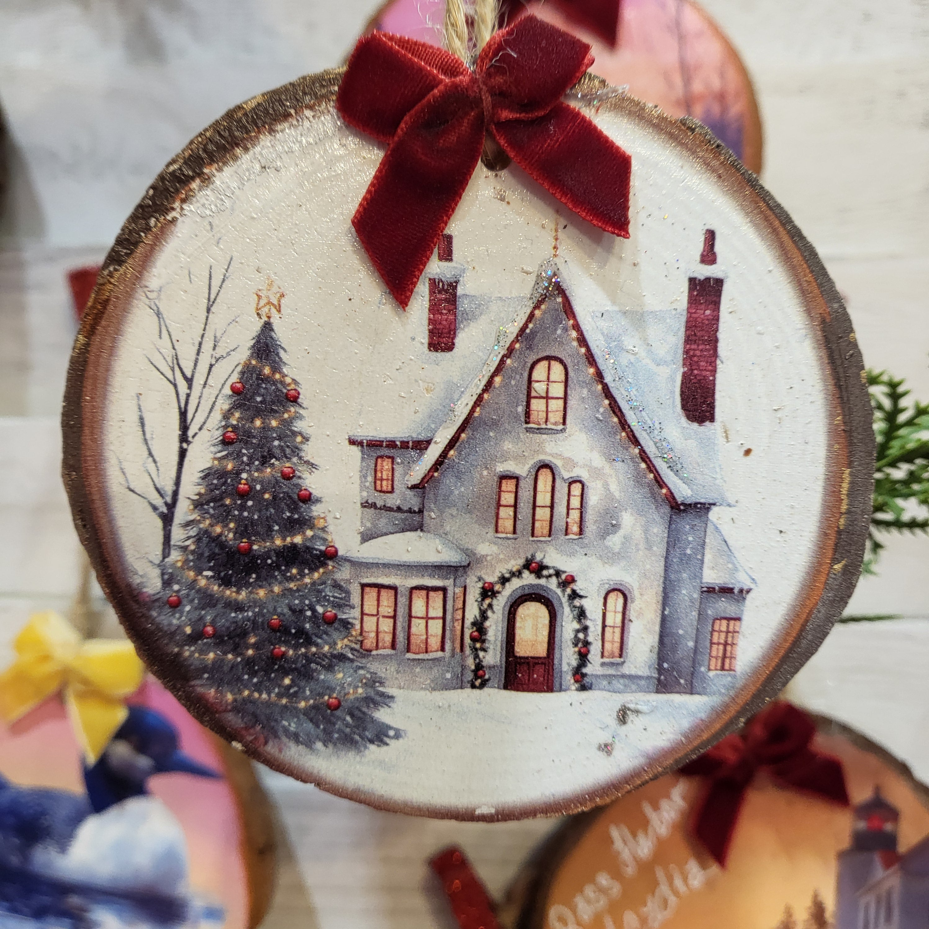 Winter Home Woodsie Art Ornament 2